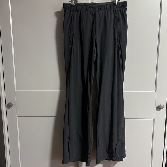 Pashko Women Wide Leg Side Slit Hem Elastic Waist Pants Black Med Outdoor Nylon - Picture 1 of 8
